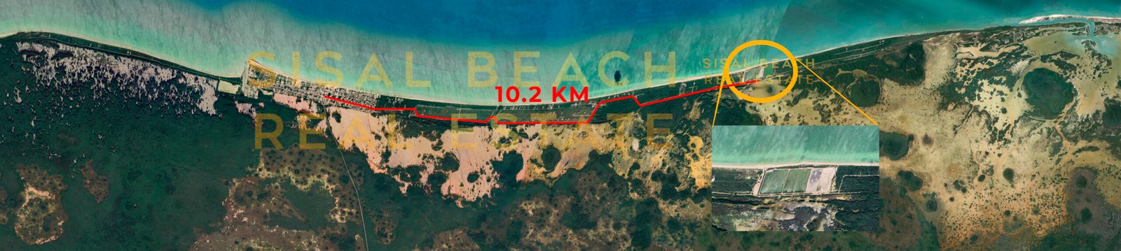 Distancia del terreno de 400 metros desde el centro de Sisal