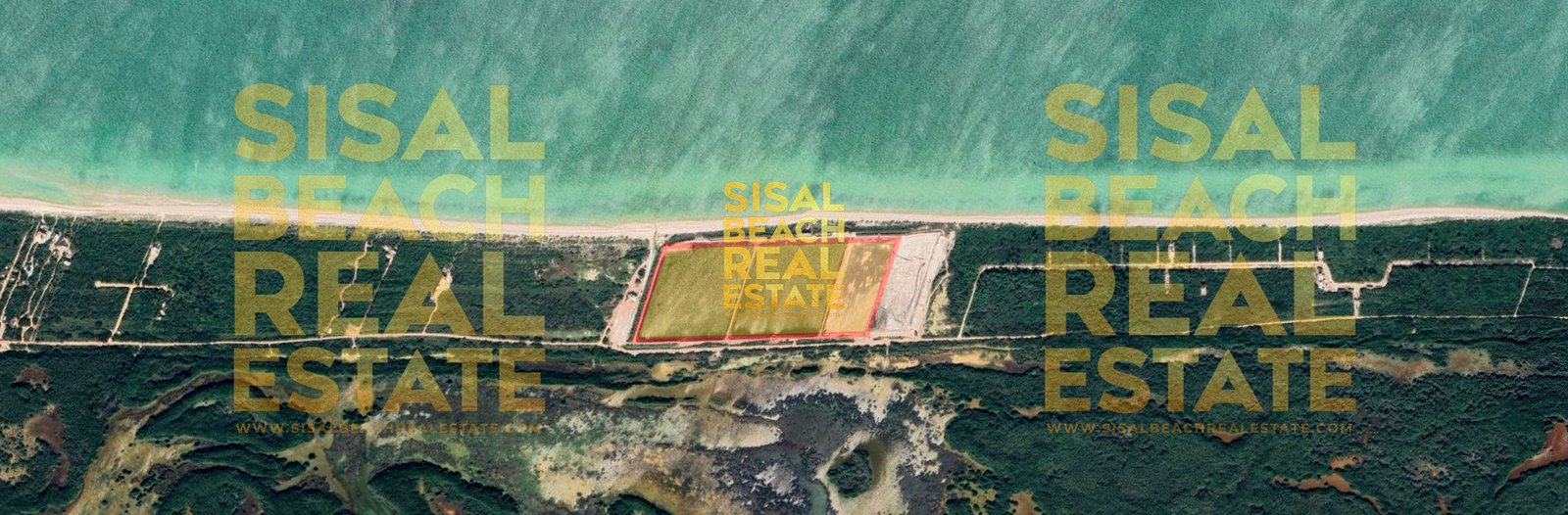 Vista Google Earth del terreno de 400 m en Sisal Yucatán