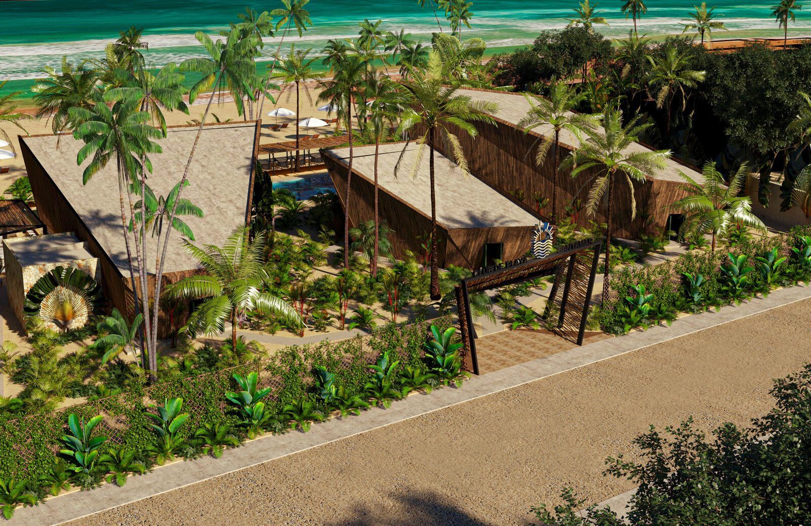 Vista aérea del Club de Playa de la zona de Gran Nikté en Sisal