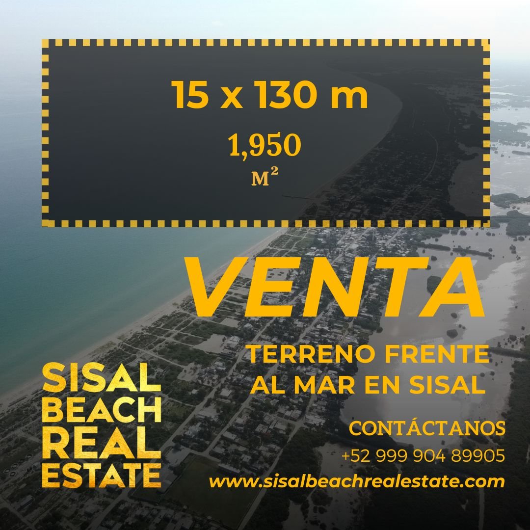 For SALE Beach Front Lot 15x130m (1,950m²) USD$488,478.81 / MXN$9,900,000.°° EN VENTA T…